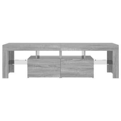 TV-Schrank mit LED-Leuchten Grau Sonoma 140x36,5x40 cm