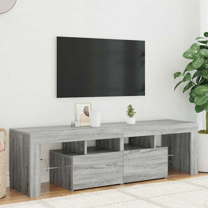 TV-Schrank mit LED-Leuchten Grau Sonoma 140x36,5x40 cm