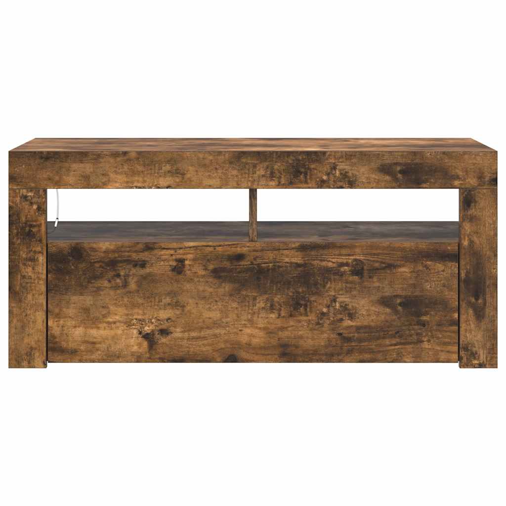 TV-Schrank mit LED-Leuchten Räuchereiche 90x35x40 cm