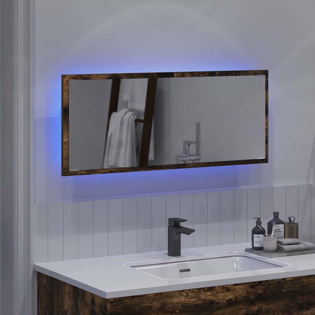 Spiegel Geräucherte Eiche 90 x 8,5 x 37 cm Holzwerkstoff