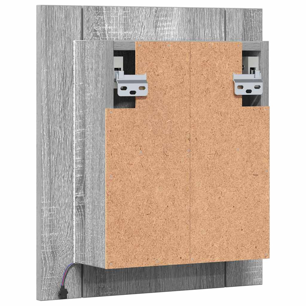 LED-Spiegelschrank Grau Sonoma 40x12x45 cm Holzwerkstoff