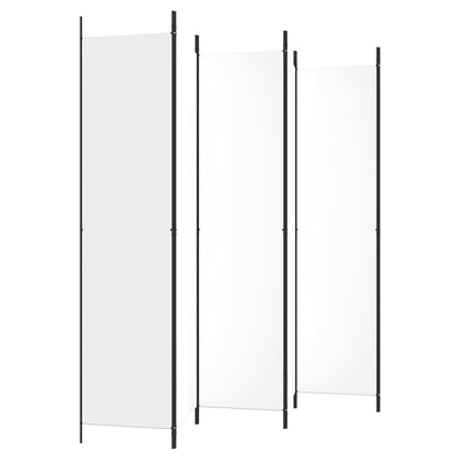 6-tlg. Paravent Weiß 300x220 cm Stoff
