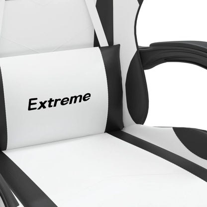 Gaming-Stuhl Drehbar Weiß und Schwarz Kunstleder