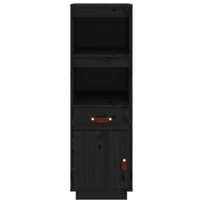 Highboard Schwarz 34x40x108,5 cm Massivholz Kiefer