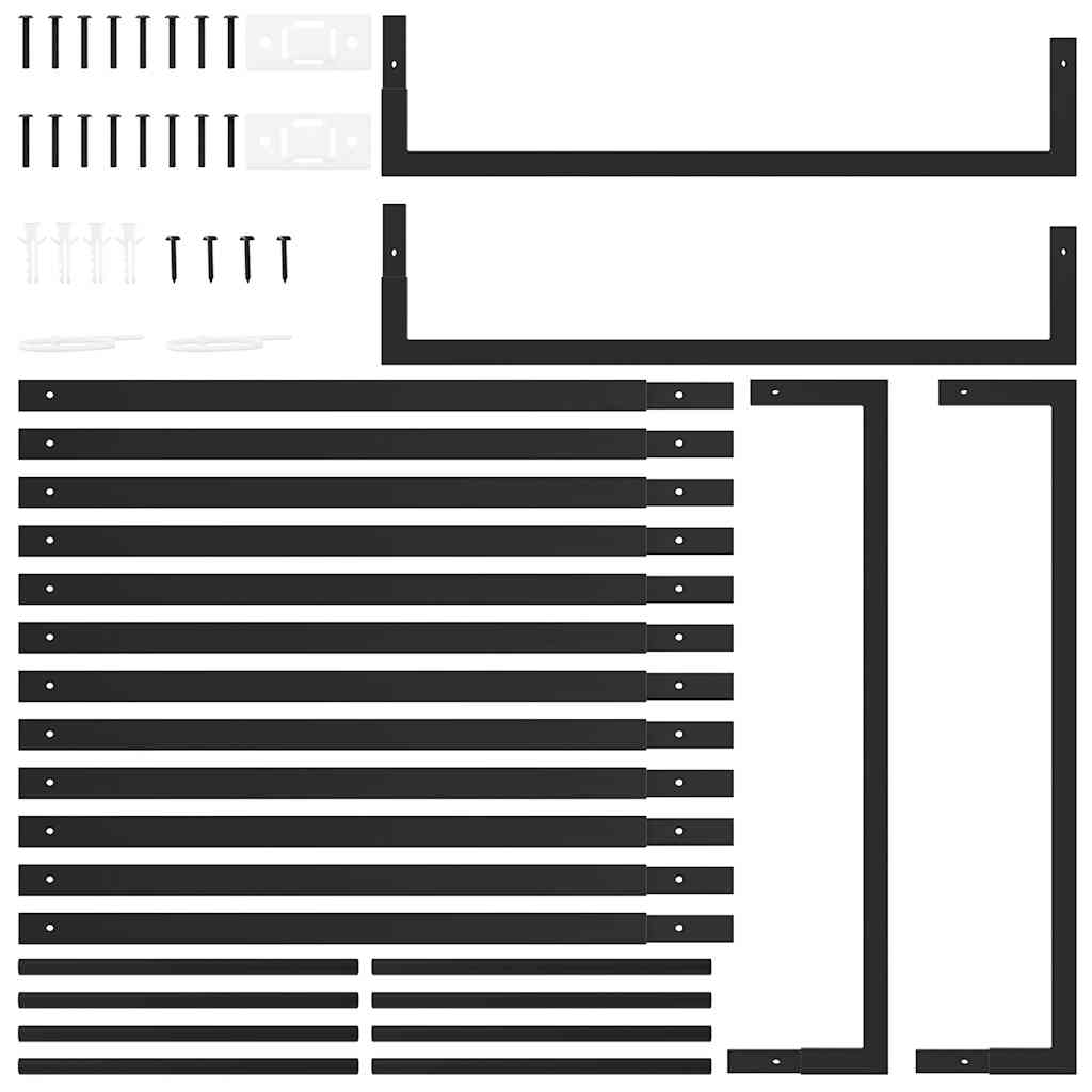 Brennholzregal Mattschwarz 80 x 28 x 222 cm Stahl