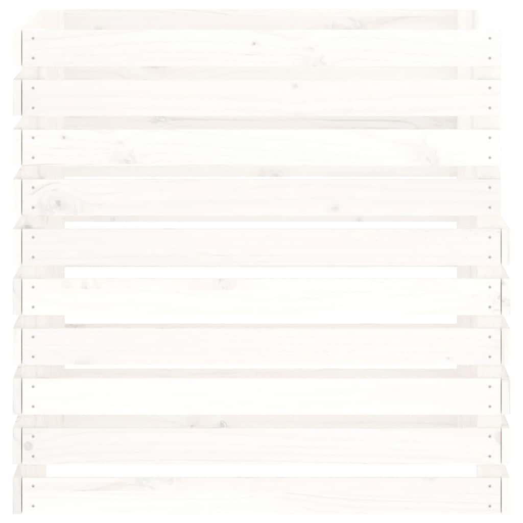 Komposter Weiß 80x80x78 cm Massivholz Kiefer