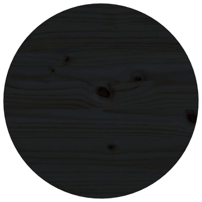 Couchtisch Schwarz Ø 55x60 cm Massivholz Kiefer