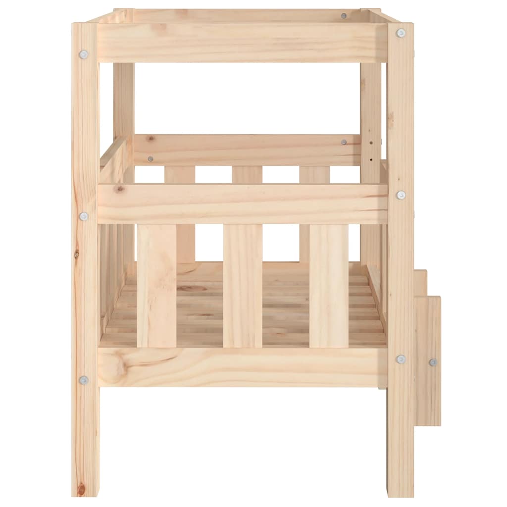 Hundebett 65,5x50,5x70 cm Massivholz Kiefer