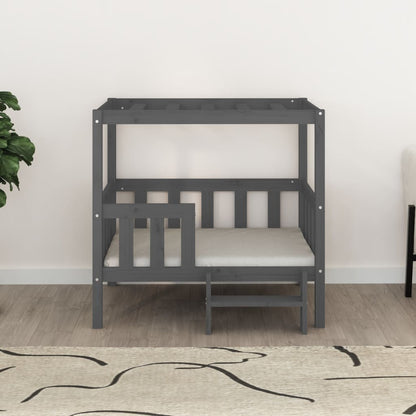 Hundebett Grau 95,5x73,5x90 cm Massivholz Kiefer