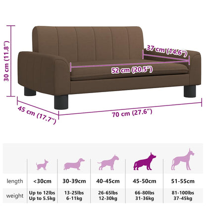 Hundebett Braun 70x45x30 cm Stoff