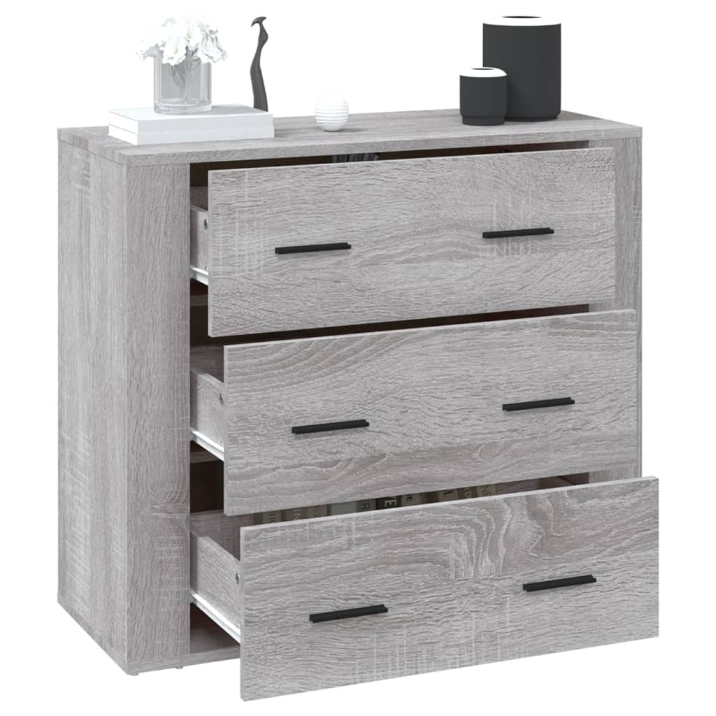 Sideboard Grau Sonoma 80x33x70 cm Holzwerkstoff
