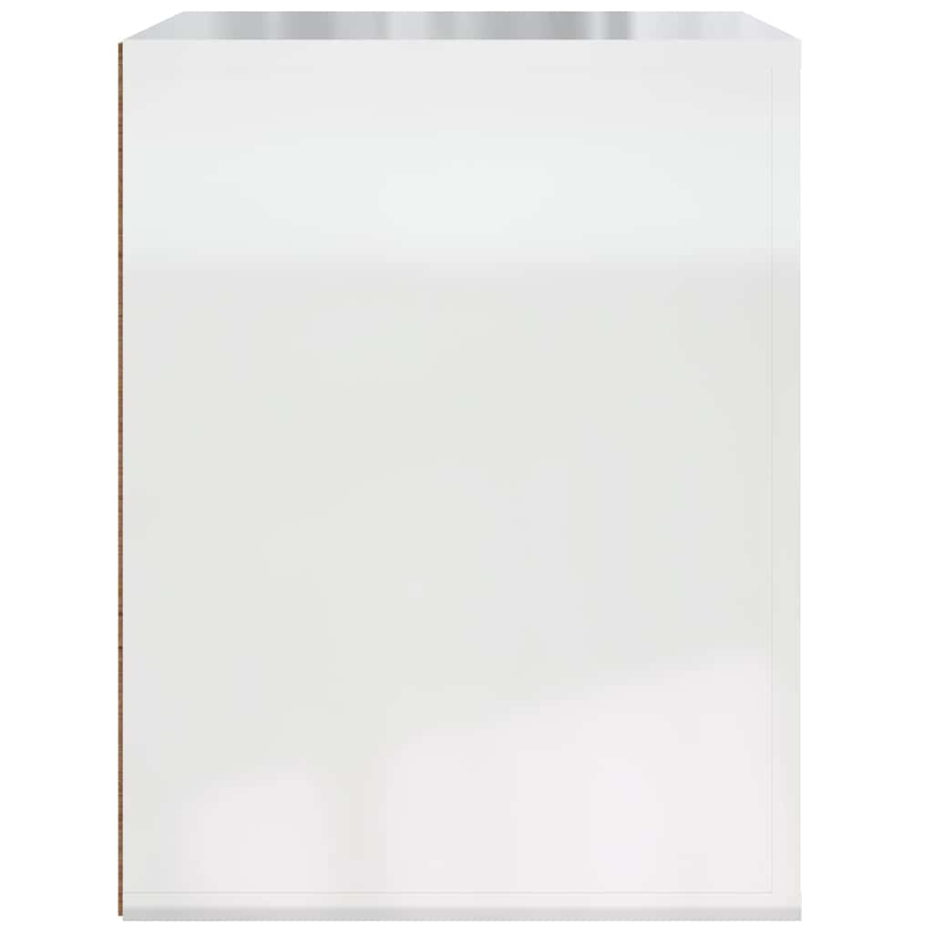 Wand-Nachttisch Hochglanz-Weiß 50x36x47 cm