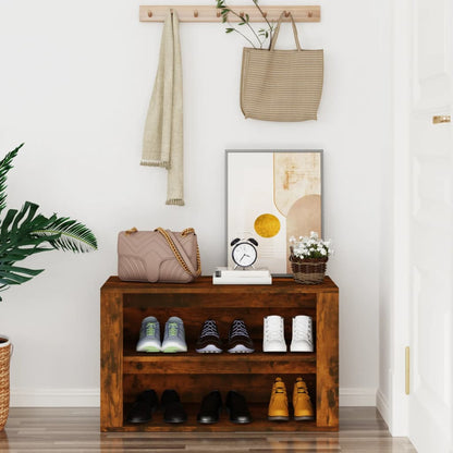 Schuhregal Räuchereiche 75x35x45 cm Holzwerkstoff
