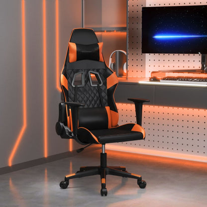 Gaming-Stuhl Schwarz und Orange Kunstleder