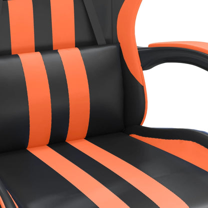 Gaming-Stuhl mit Fußstütze Schwarz und Orange Kunstleder