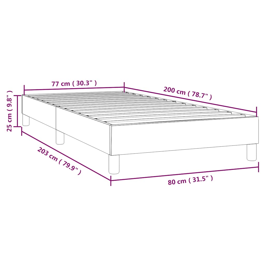 Boxspringbettgestell Dunkelgrün 80x200 cm Samt
