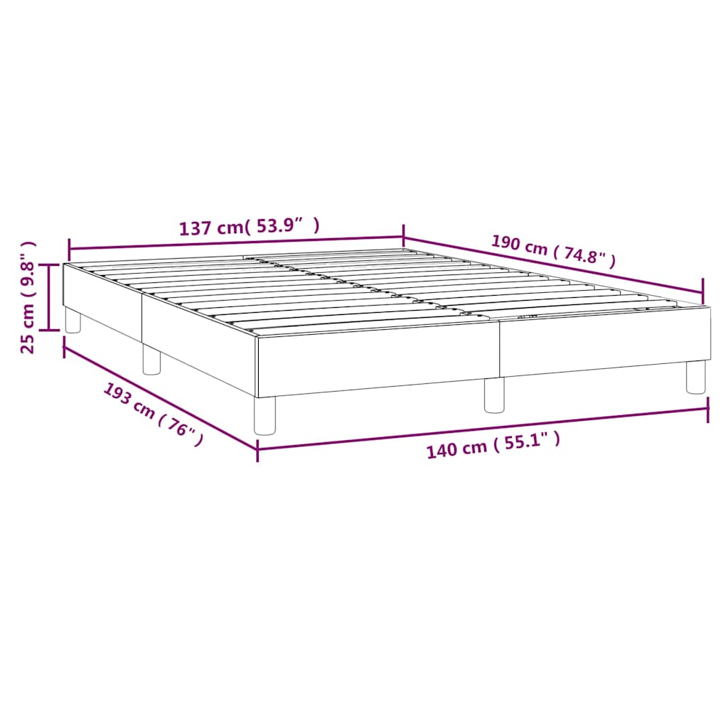 Boxspringbettgestell Dunkelblau 140x190 cm Samt