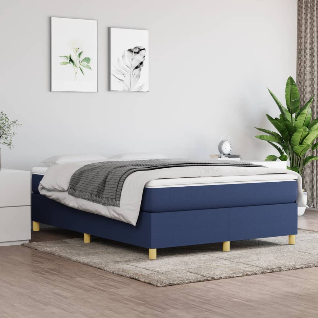 Boxspringbettgestell Blau 140x190 cm Stoff