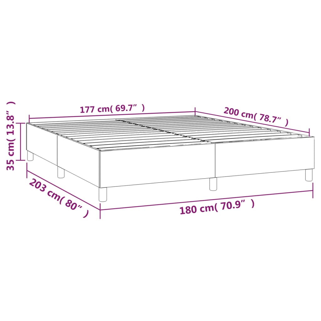 Boxspringbettgestell Hellgrau 180x200 cm Stoff