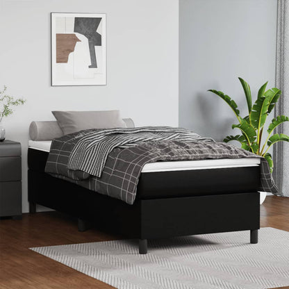 Boxspringbettgestell Schwarz 90x190 cm Kunstleder