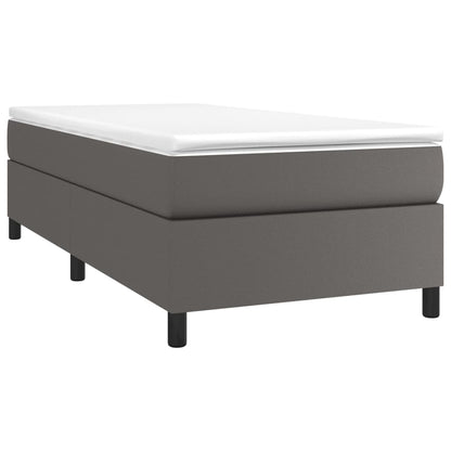 Boxspringbettgestell Grau 90x190 cm Kunstleder