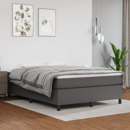 Boxspringbettgestell Grau 140x190 cm Kunstleder