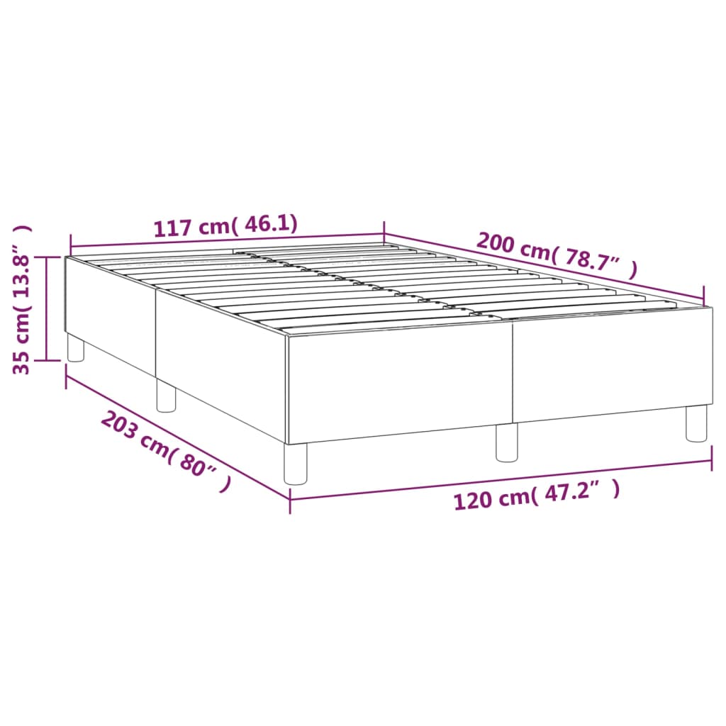 Boxspringbettgestell Dunkelgrau 120x200 cm Samt