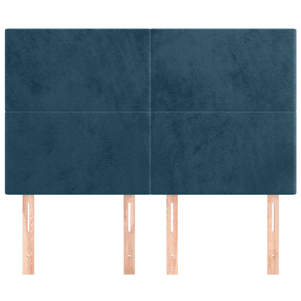 Kopfteil Dunkelblau 144x5x118/128 cm Samt