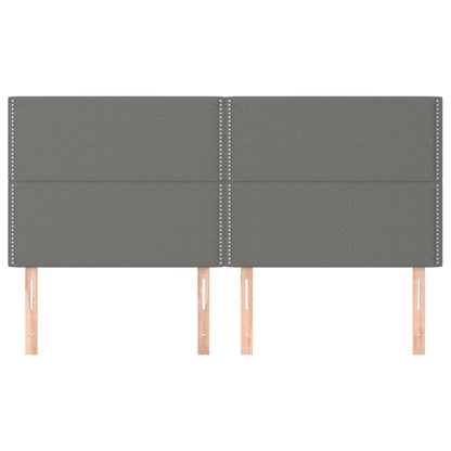 Kopfteil Dunkelgrau 160 x 5 x 118/128 cm Stoff