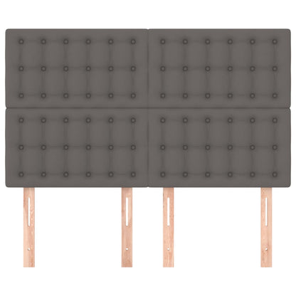 Kopfteil Grau 144x5x118/128 cm Kunstleder