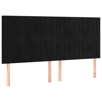 Kopfteil Schwarz 180x5x118/128 cm Samt