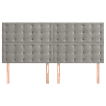 Kopfteil Hellgrau 180x5x118/128 cm Samt