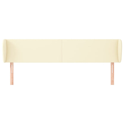 Kopfteil mit Ohren Creme 203x23x78/88 cm Kunstleder