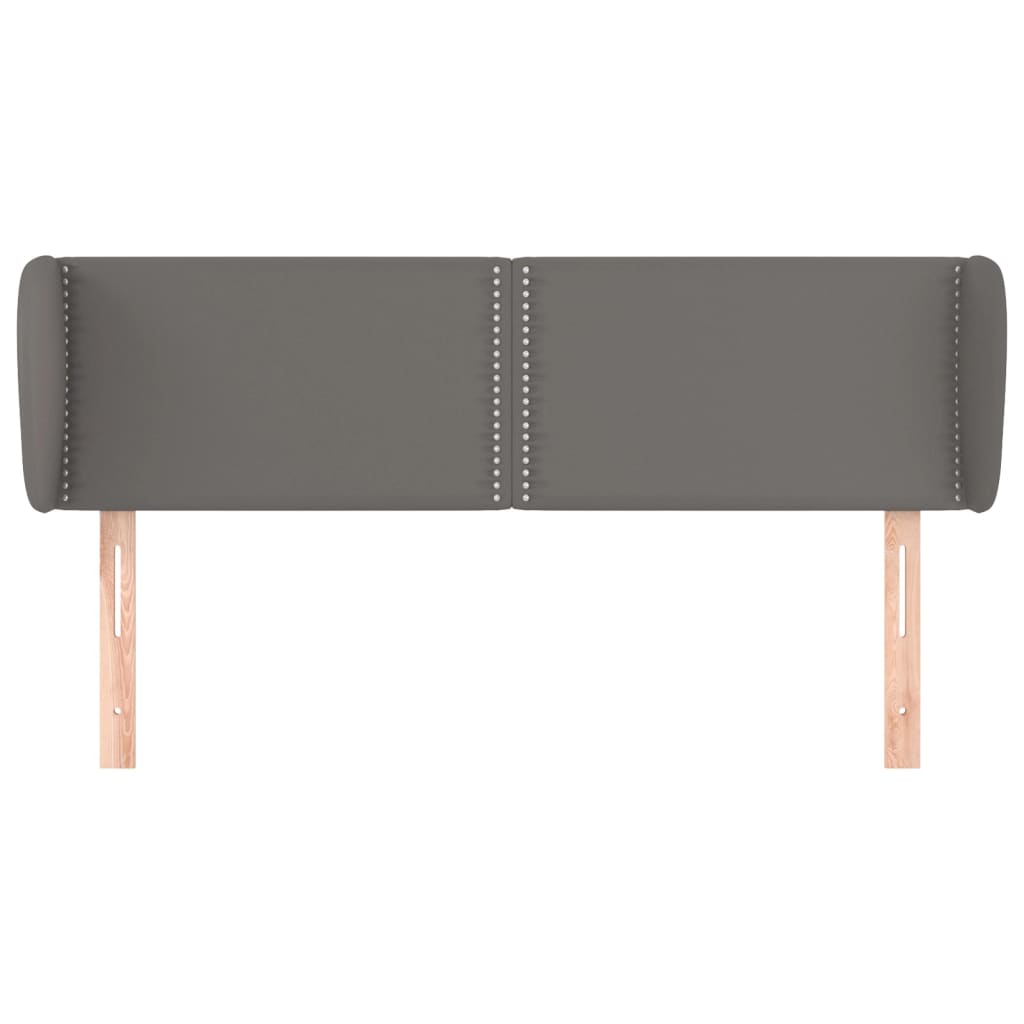 Kopfteil mit Ohren Grau 147x23x78/88 cm Kunstleder