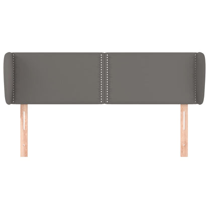 Kopfteil mit Ohren Grau 147x23x78/88 cm Kunstleder