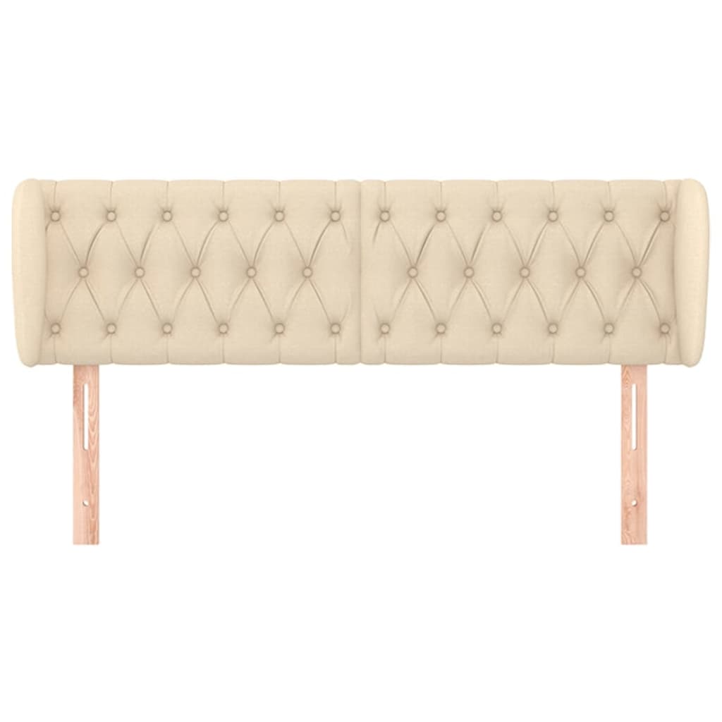 Kopfteil mit Ohren Creme 147x23x78/88 cm Stoff