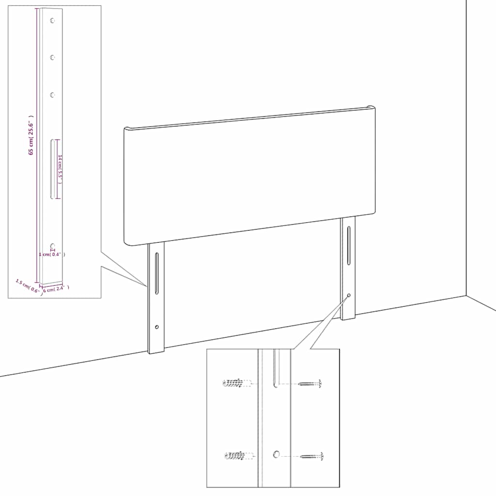 Kopfteil mit Ohren Dunkelblau 83x23x78/88 cm Samt