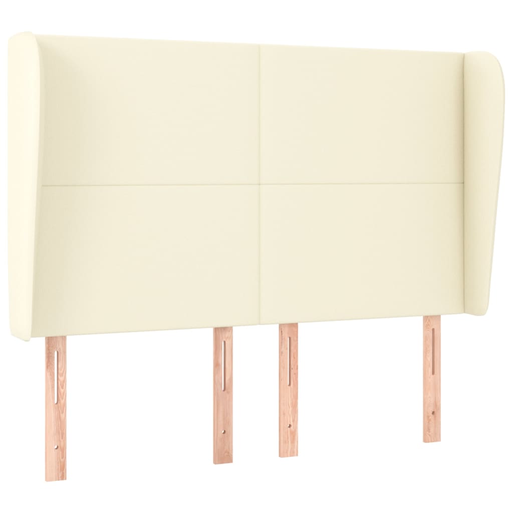 Kopfteil mit Ohren Creme 147x23x118/128 cm Kunstleder