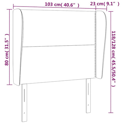 Kopfteil mit Ohren Dunkelgrün 103x23x118/128 cm Samt