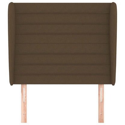 Kopfteil mit Ohren Dunkelbraun 103x23x118/128 cm Stoff