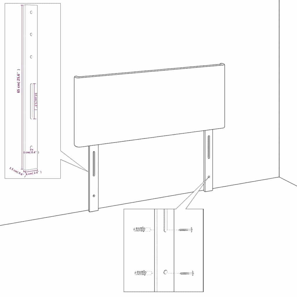 Kopfteil mit Ohren Dunkelblau 183x23x118/128 cm Samt