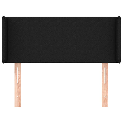 Kopfteil mit Ohren Schwarz 93x16x78/88 cm Stoff