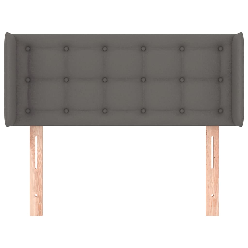 Kopfteil mit Ohren Grau 93x16x78/88 cm Kunstleder