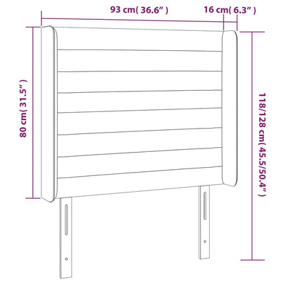 Kopfteil mit Ohren Dunkelgrau 93x16x118/128 cm Stoff