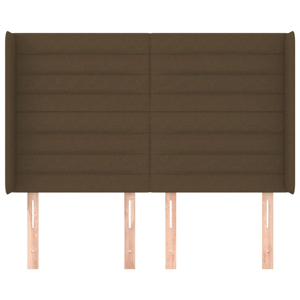 Kopfteil mit Ohren Dunkelbraun 147x16x118/128 cm Stoff