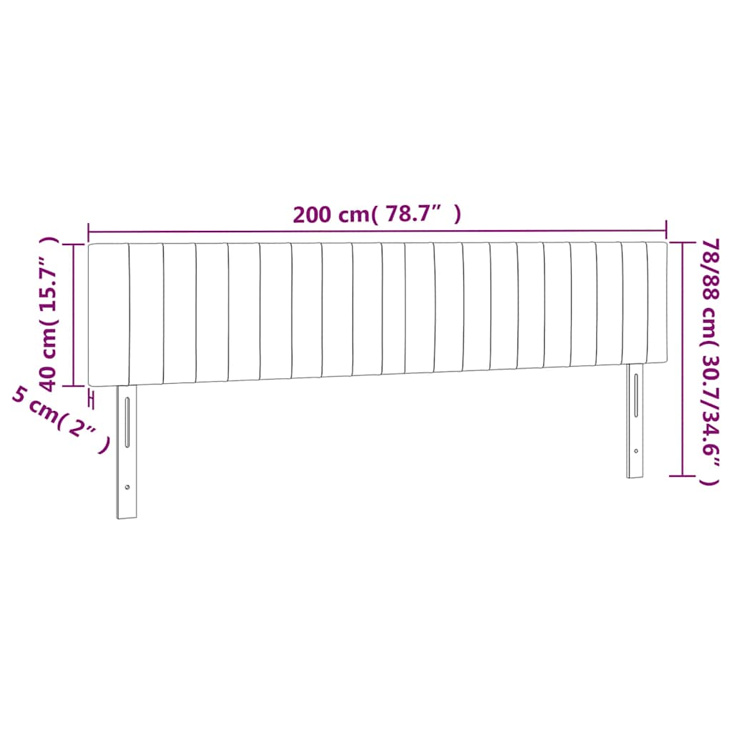 LED Kopfteil Dunkelblau 200x5x78/88 cm Samt