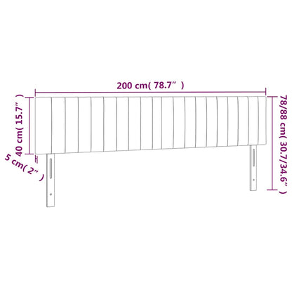 LED Kopfteil Dunkelblau 200x5x78/88 cm Samt
