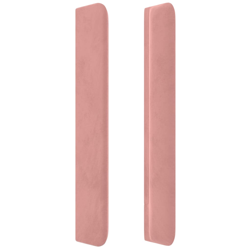 LED Kopfteil Rosa 203x16x118/128 cm Samt