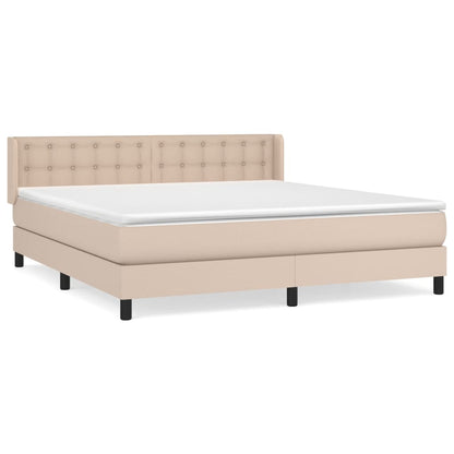 Boxspringbett Matratze Cappuccino-Braun 160x200 cm Kunstleder