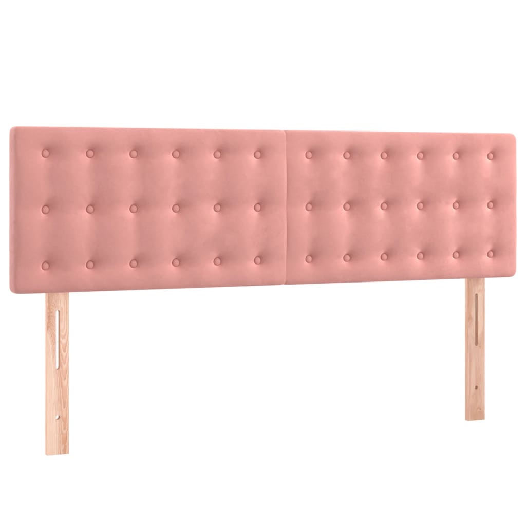 Boxspringbett mit Matratze Rosa 140x190 cm Samt